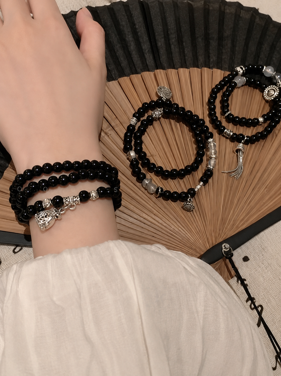 Midnight Charm Wrap Bracelet