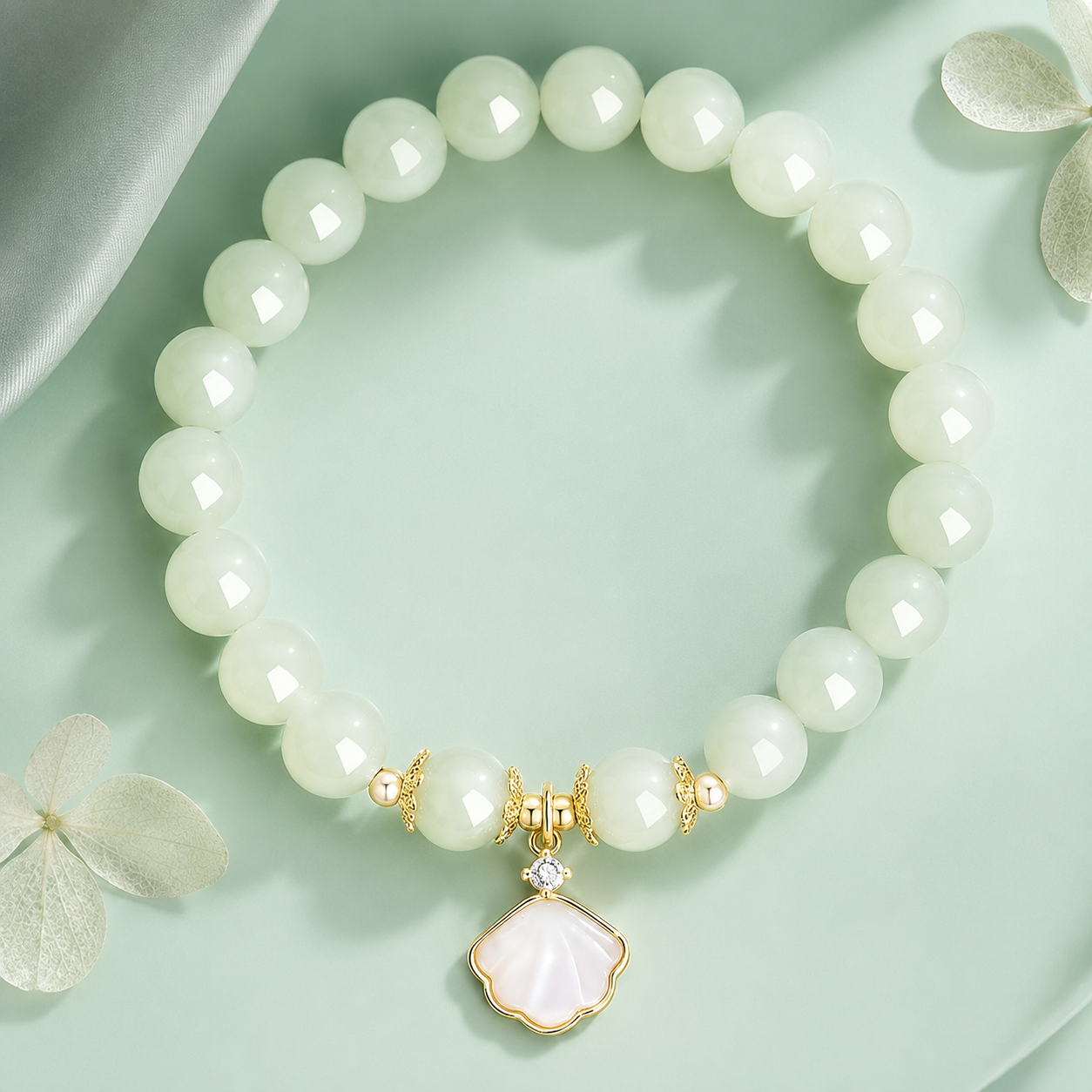 Moon Shell Charm Bracelet
