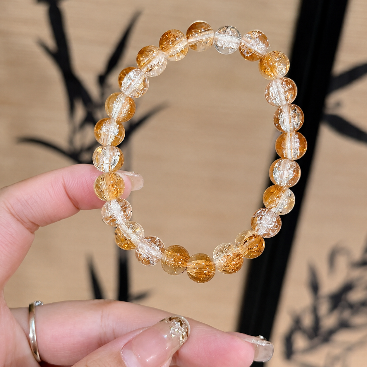 Golden Glow Beaded Bracelet