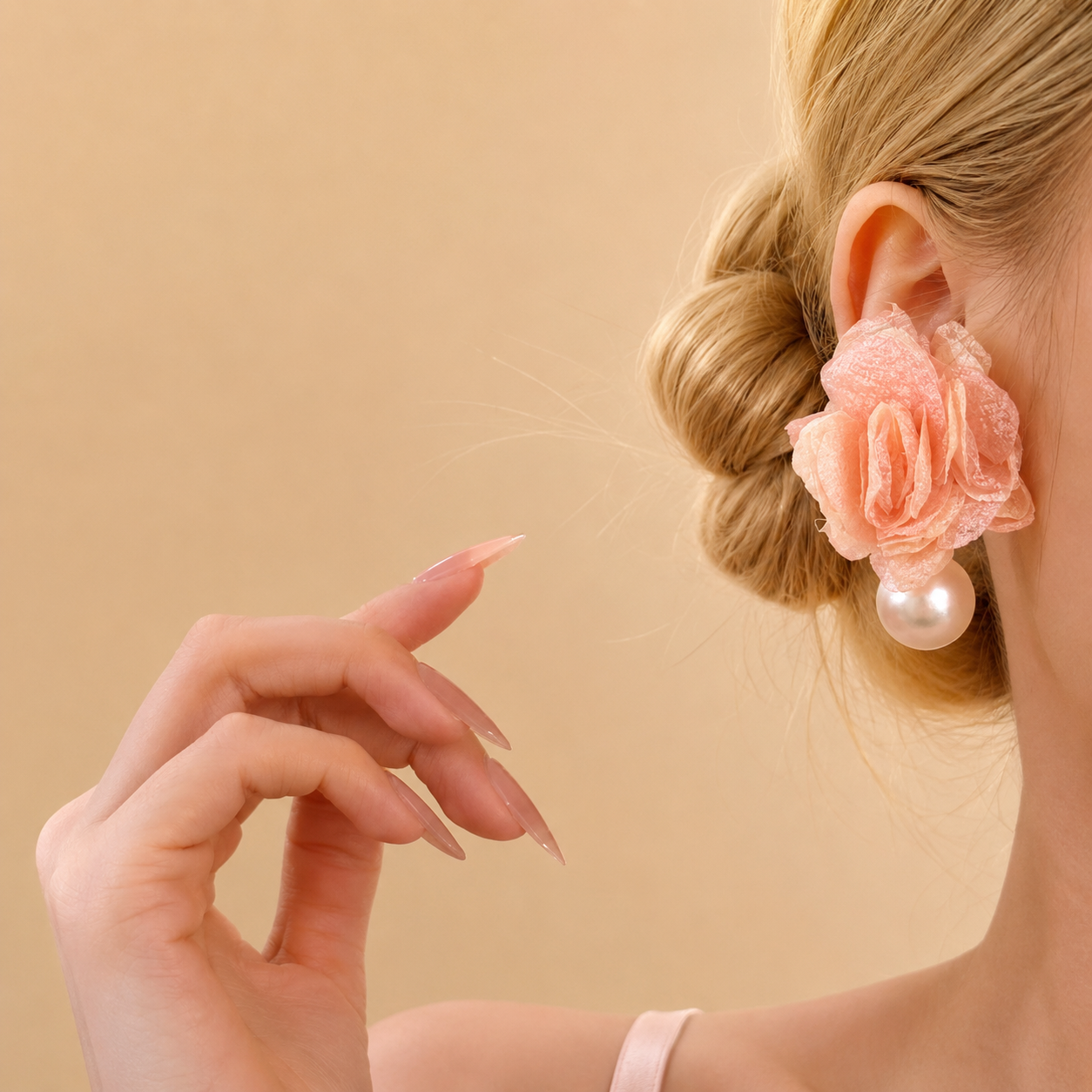 Velvet Rose Pearl Earrings