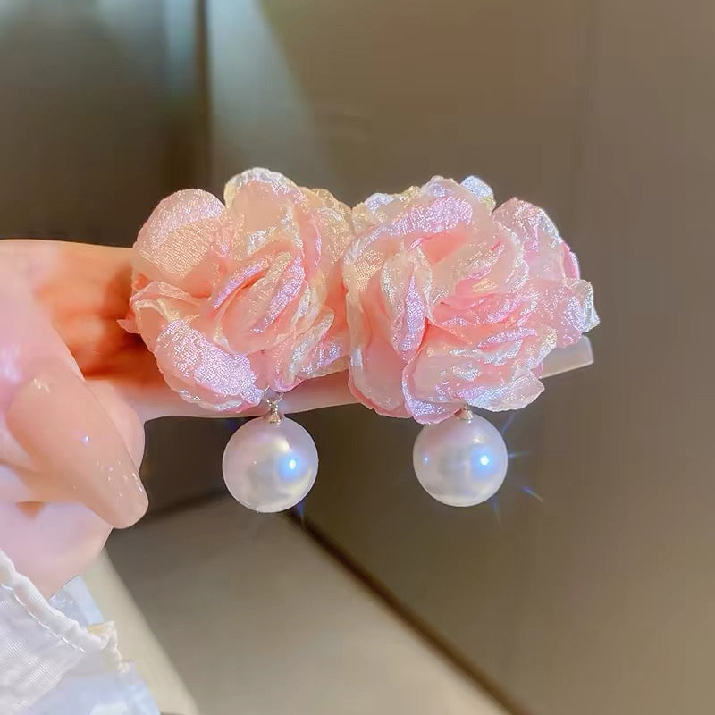 Velvet Rose Pearl Earrings