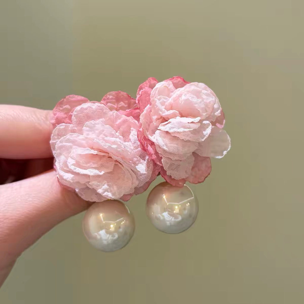 Velvet Rose Pearl Earrings