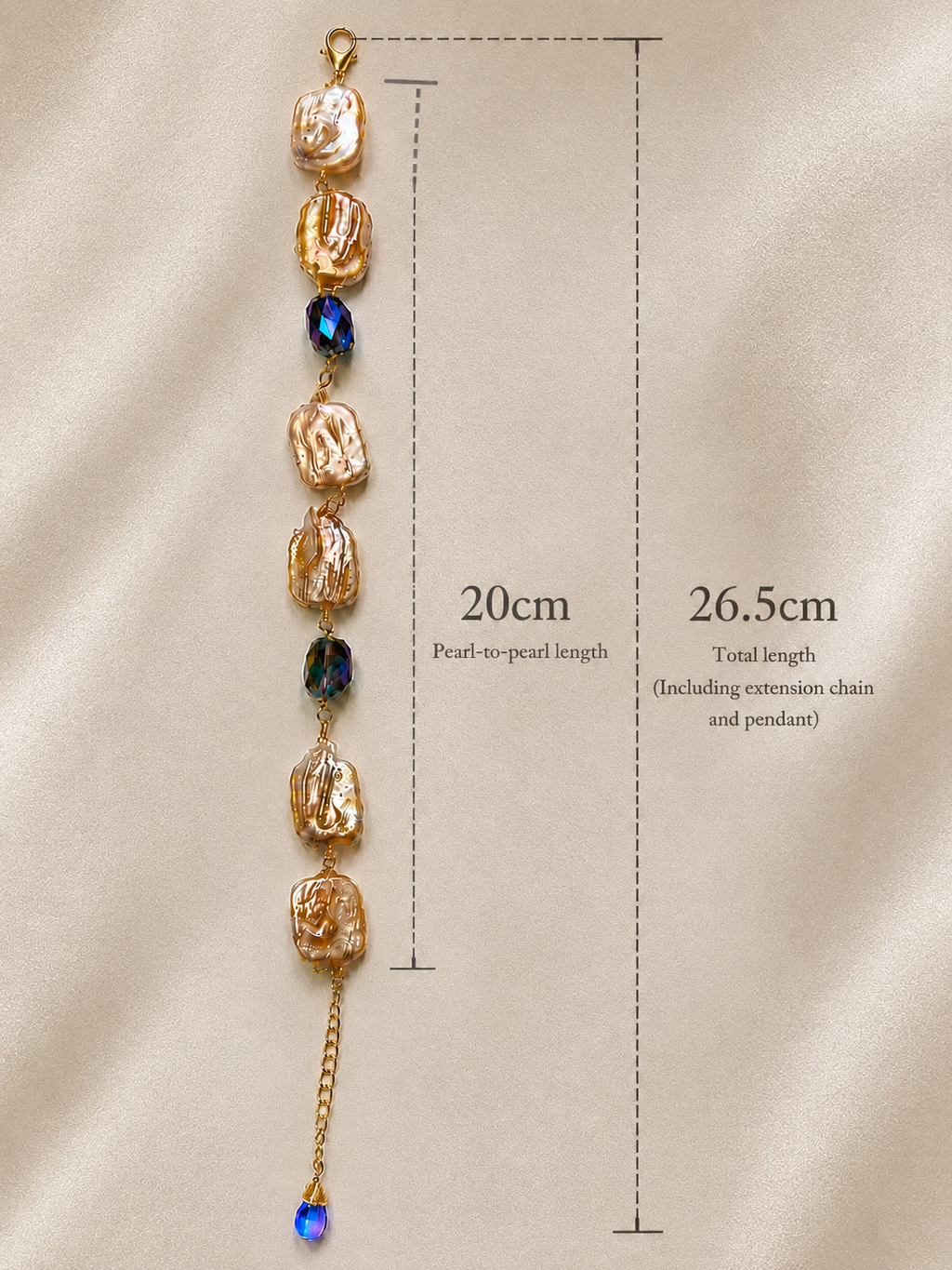 Natural Freshwater Baroque Pearl Bracelet – Handmade Gold-Tone Bracelet