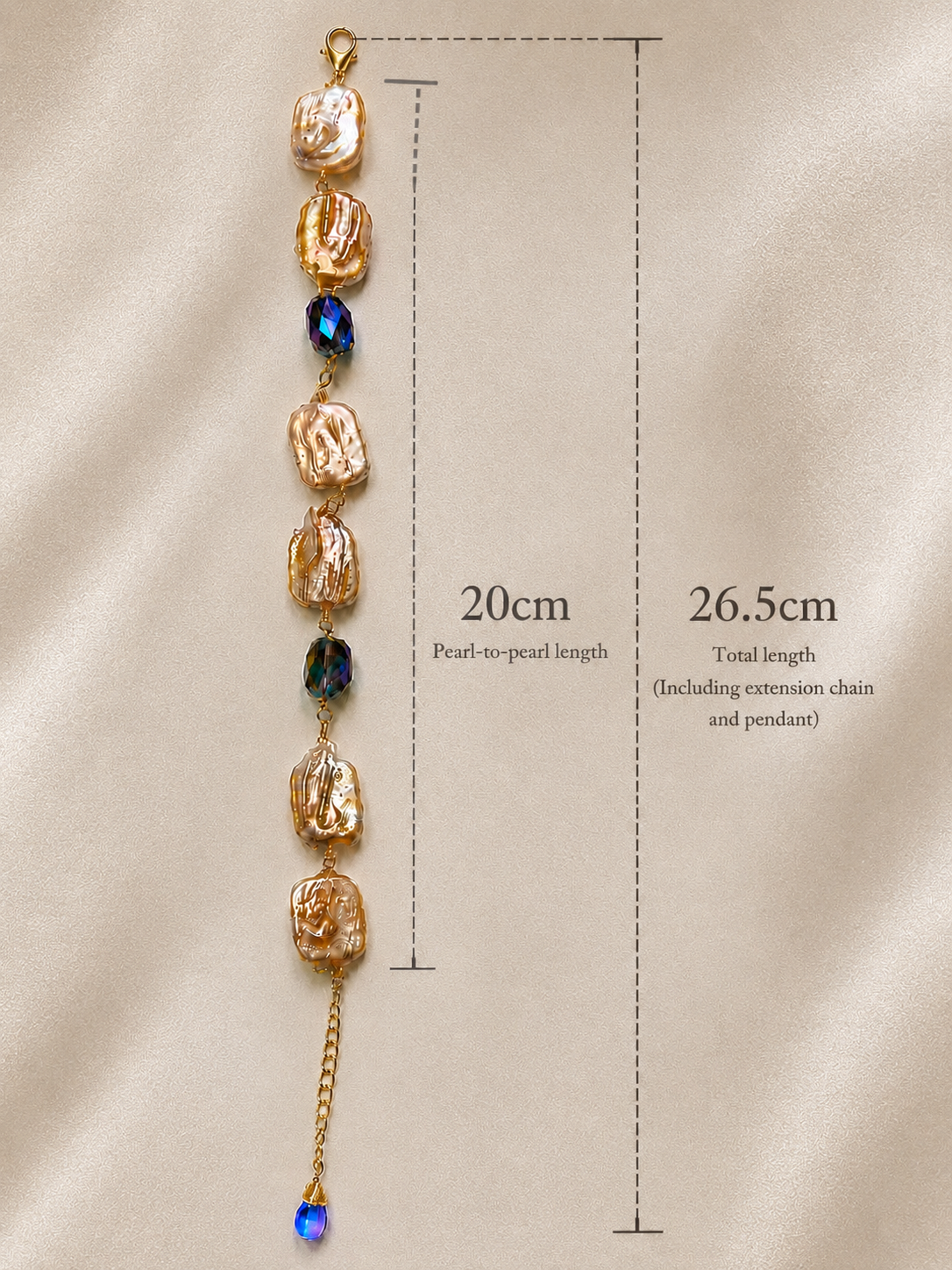 Natural Freshwater Baroque Pearl Bracelet – Handmade Gold-Tone Bracelet