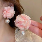 Velvet Rose Pearl Earrings