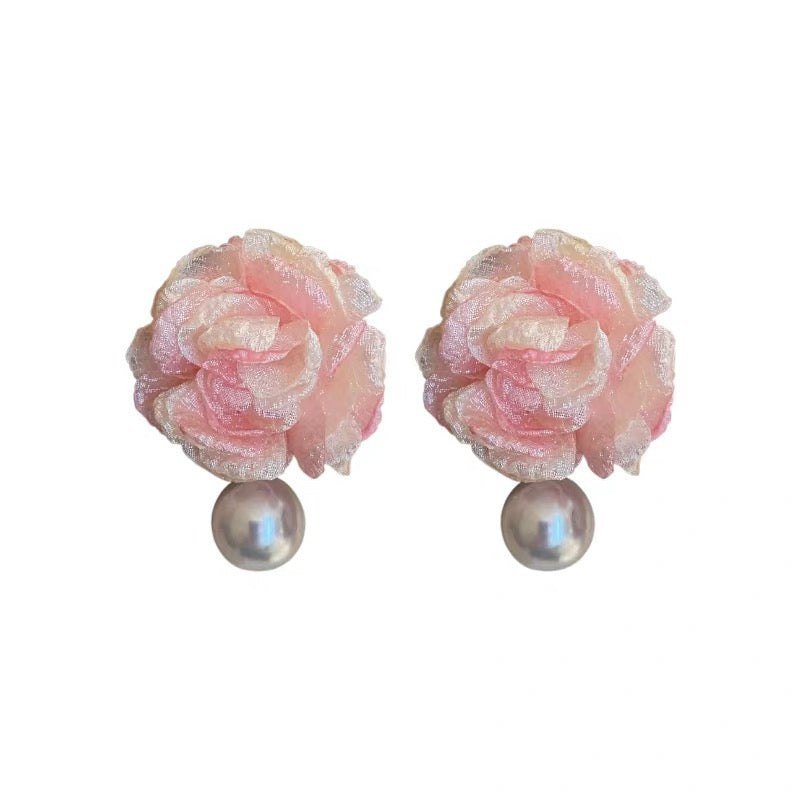 Velvet Rose Pearl Earrings
