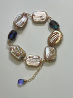 Natural Freshwater Baroque Pearl Bracelet – Handmade Gold-Tone Bracelet