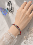 Vintage Red Stone Tennis Bracelet