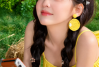Handwoven Yellow Straw Hat Earrings