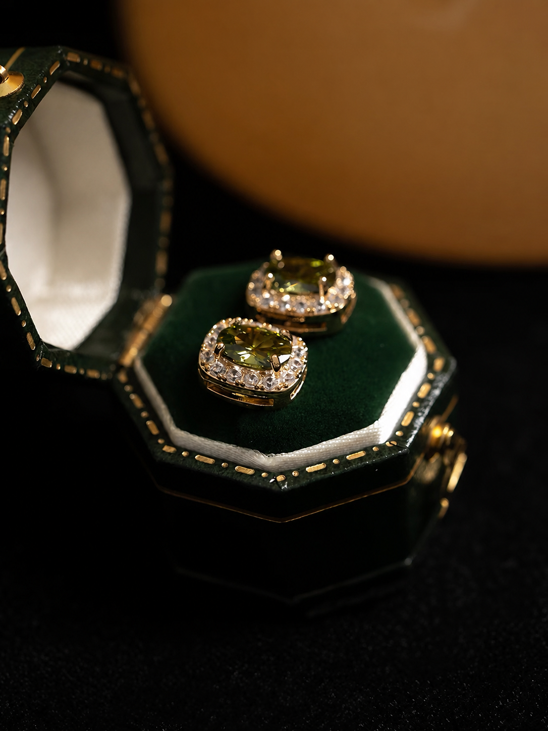 Verdant Glow Clip-On Earrings