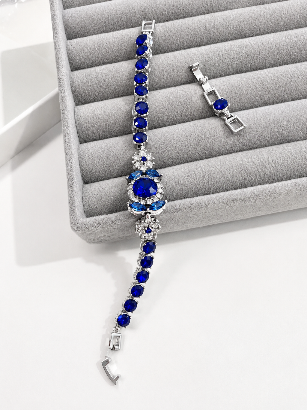 Vintage Blue Stone Tennis Bracelet
