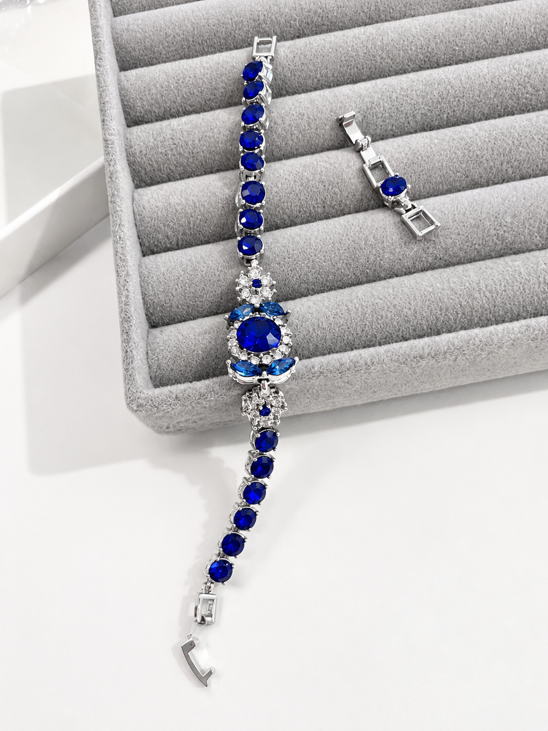 Vintage Blue Stone Tennis Bracelet