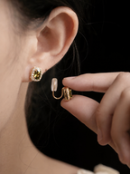 Verdant Glow Clip-On Earrings
