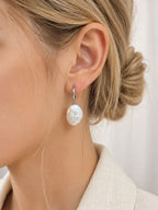 Baroque Pearl Hoop Earrings