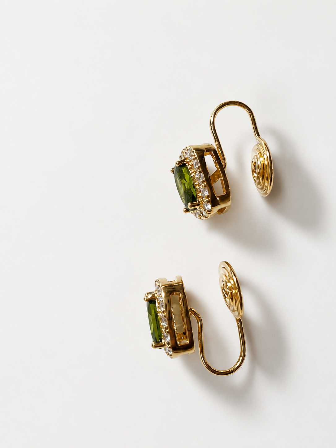 Verdant Glow Clip-On Earrings