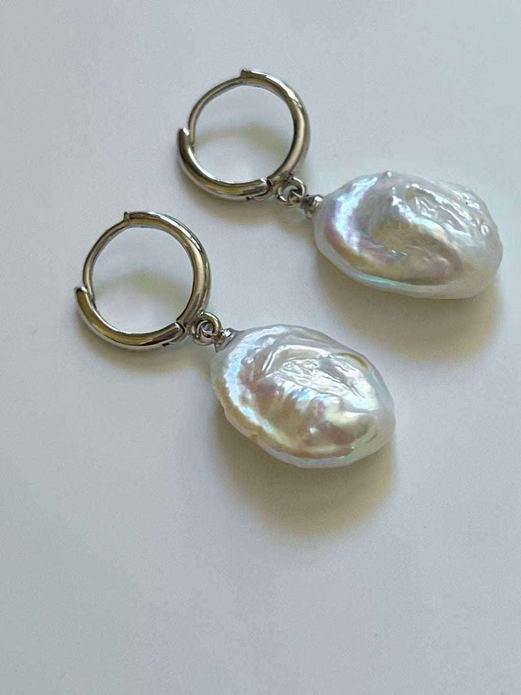 Baroque Pearl Hoop Earrings