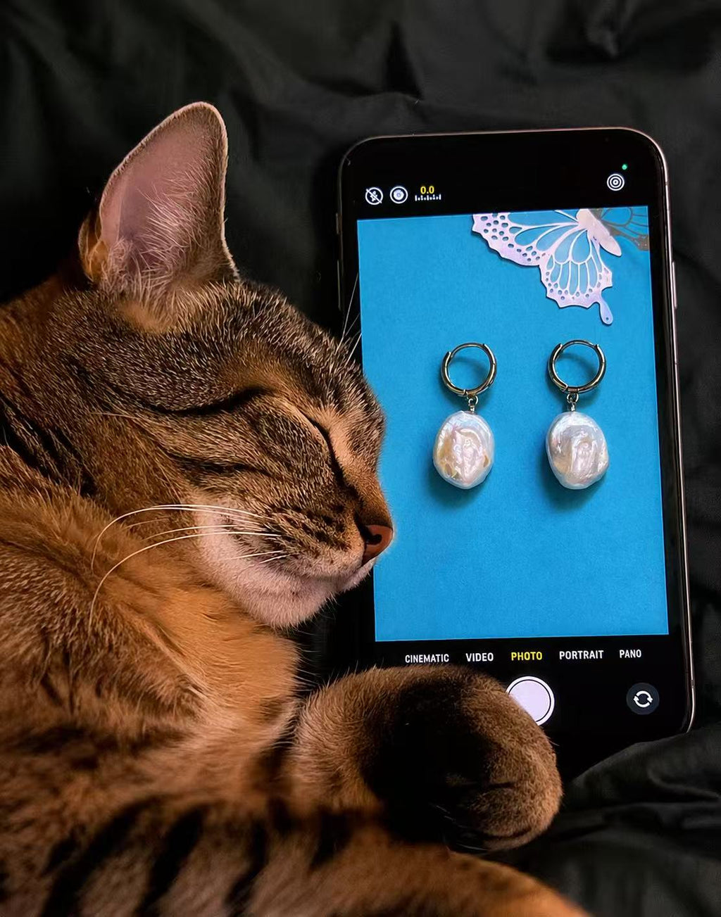 Baroque Pearl Hoop Earrings