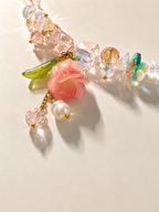 Elegant Rose Pendant Beaded Necklace