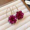 Amethyst Bloom Pearl Hook Earrings
