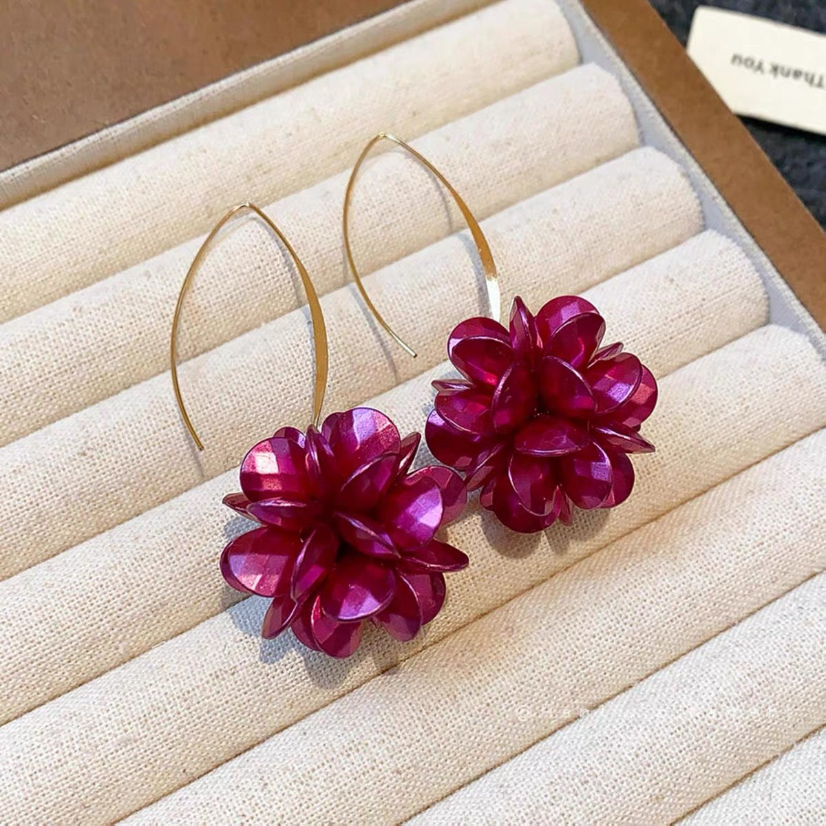 Amethyst Bloom Pearl Hook Earrings