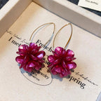 Amethyst Bloom Pearl Hook Earrings