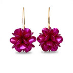 Amethyst Bloom Pearl Hook Earrings