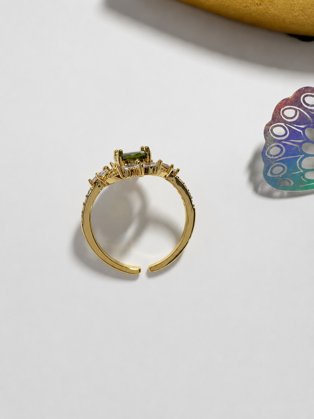 Forest Bloom Adjustable Open Ring