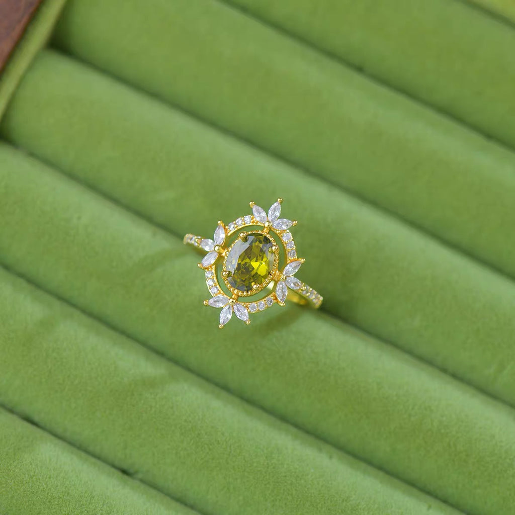 Forest Bloom Adjustable Open Ring