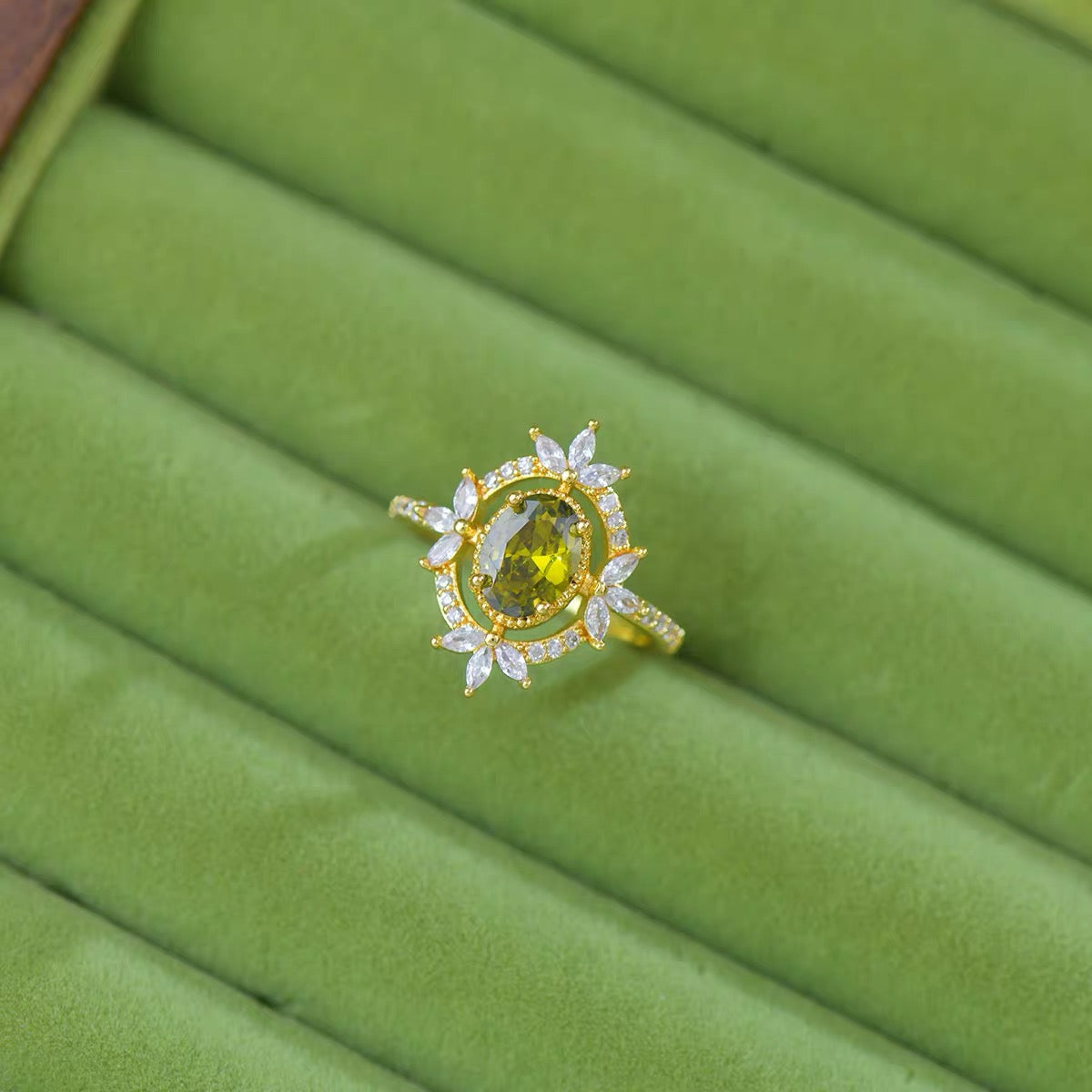 Forest Bloom Adjustable Open Ring