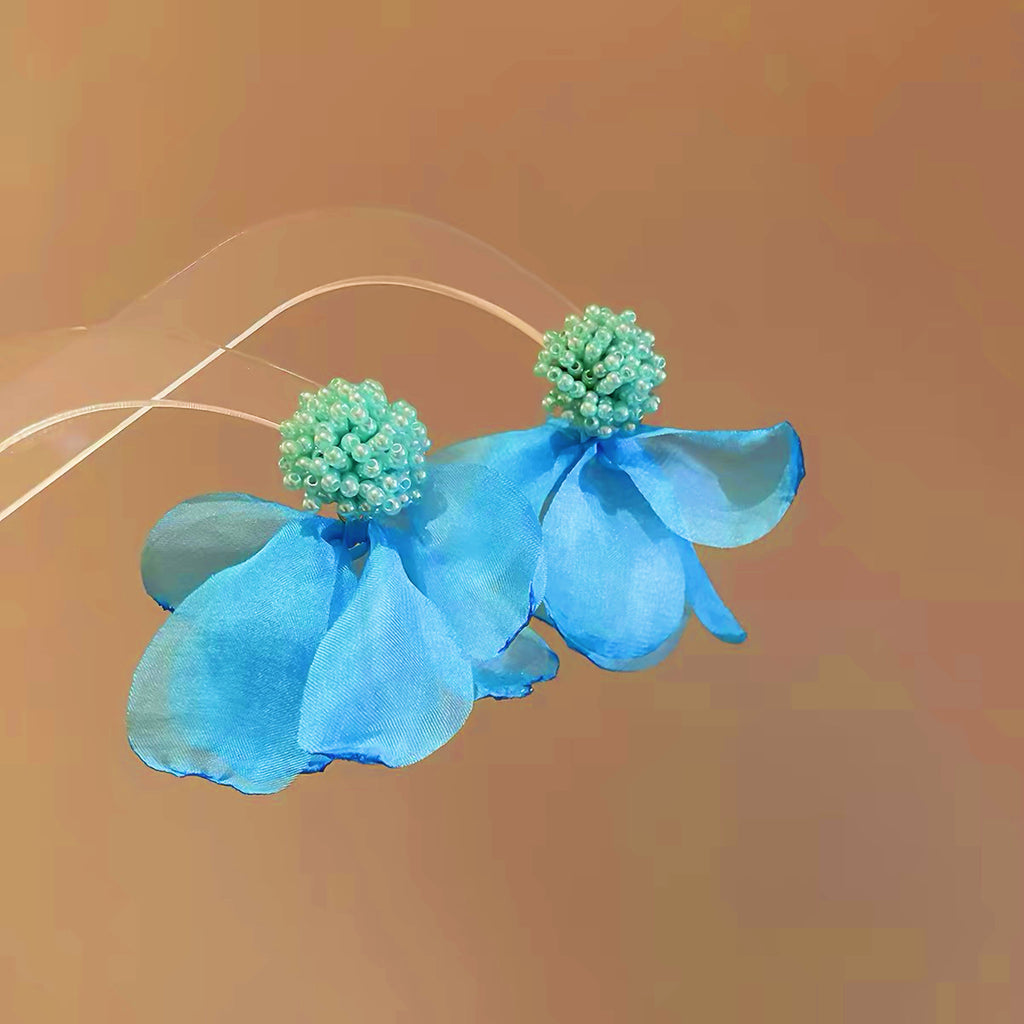 Azure Petal Breeze Earrings