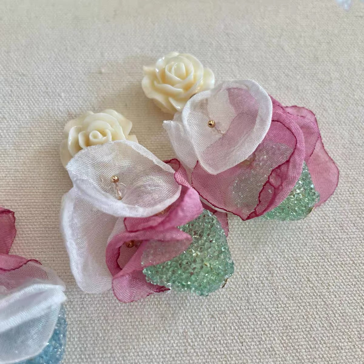 Blush Rose Garden Earrings