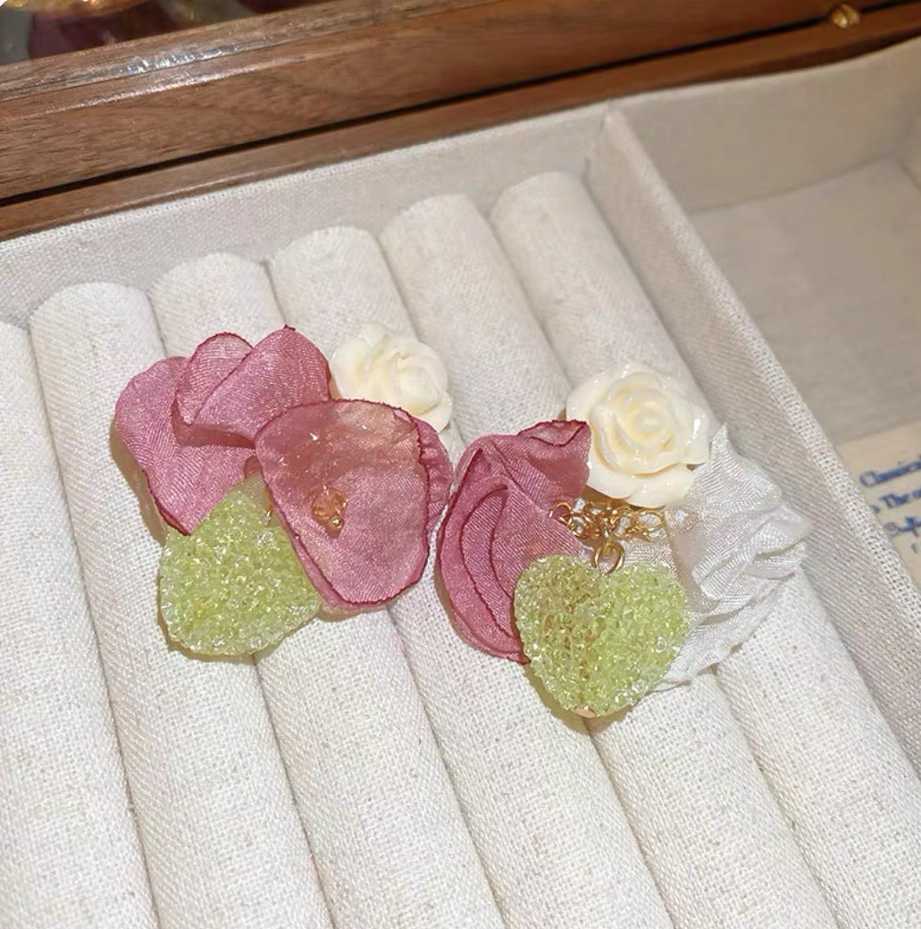 Blush Rose Garden Earrings
