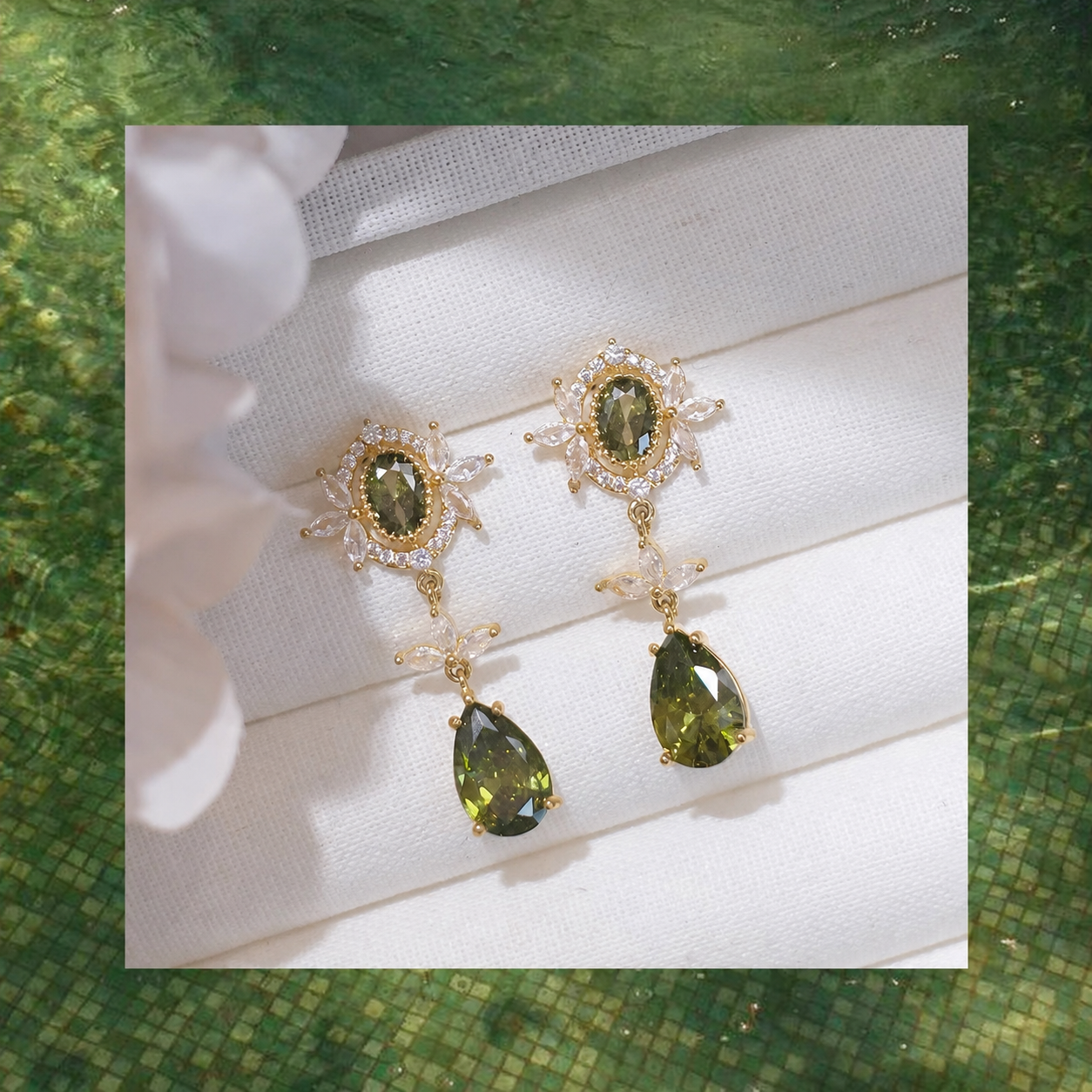 Forest Whisper Clip-On Drop Earrings